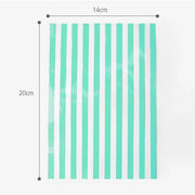 [variant] Mint green candy-stripe gift bag, flat, 14 by 20 cm