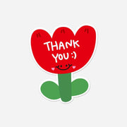 [variant] Red flower thank-you card