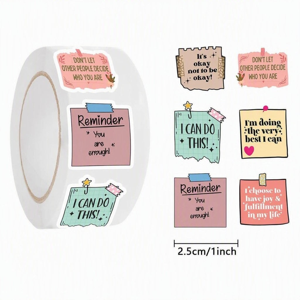 Sticker size about 2.5 cm / 1 inch with sample designs
