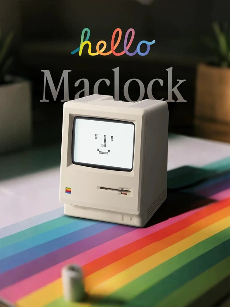 [gallery] Maclock retro desk clock — hello Maclock hero