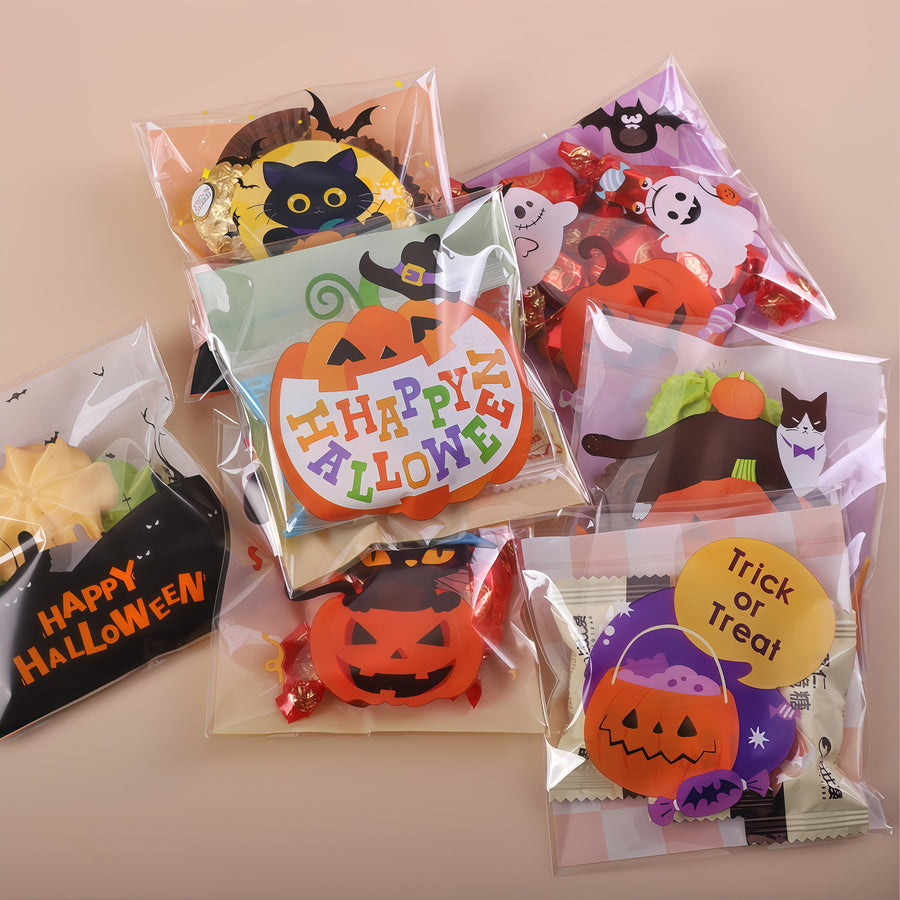 [gallery] Halloween cartoon treat bags — mixed styles filled with candy