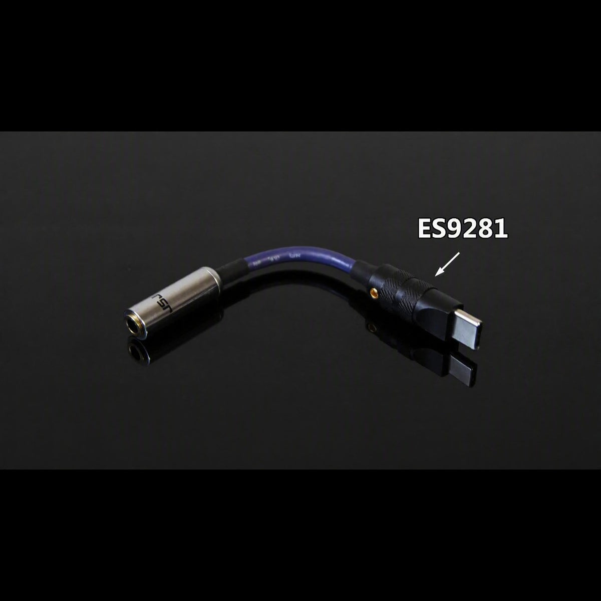 ES9281 DAC chip housed in the USB-C connector