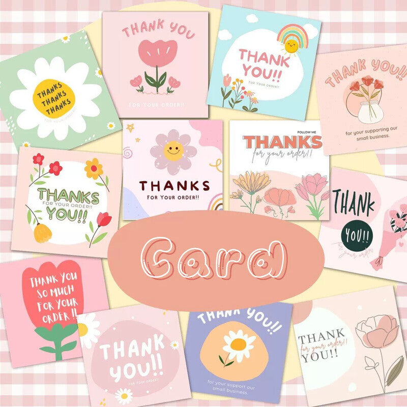 [gallery] Scattered mini thank-you cards showing a mix of designs