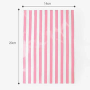 [variant] Blush pink candy-stripe gift bag, flat, 14 by 20 cm