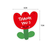 [gallery] Flower thank-you card measuring about 6 by 7 cm