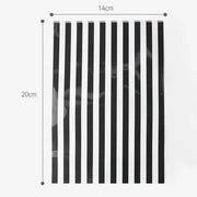 [variant] Black candy-stripe gift bag, flat, 14 by 20 cm