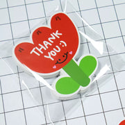 [gallery] Pack of red flower thank-you cards in a clear bag