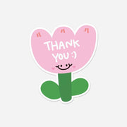 [variant] Pink flower thank-you card