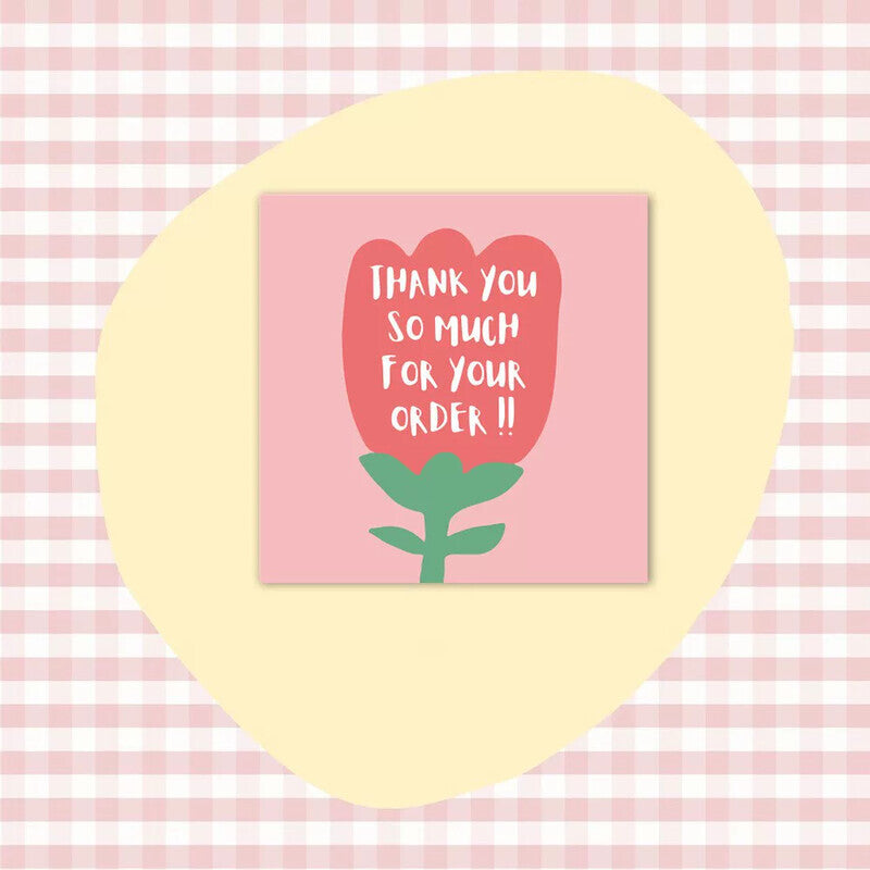 Red Tulip Order mini thank-you card design