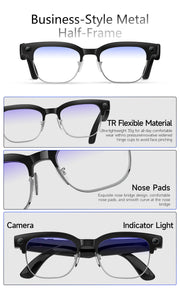 [detail] Business-style metal half-frame design — TR flexible upper, 35 g lightweight wear