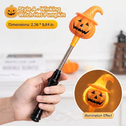 [variant] Style A — orange-hat winking witch pumpkin wand with illumination effect