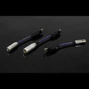 [detail] USB-C headphone DAC dongles on reflective black surface
