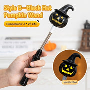 [variant] Style B — black-hat pumpkin wand with light-up effect