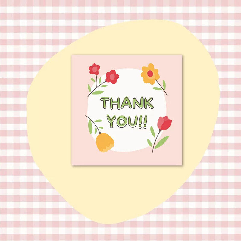 Floral Wreath Thanks mini thank-you card design