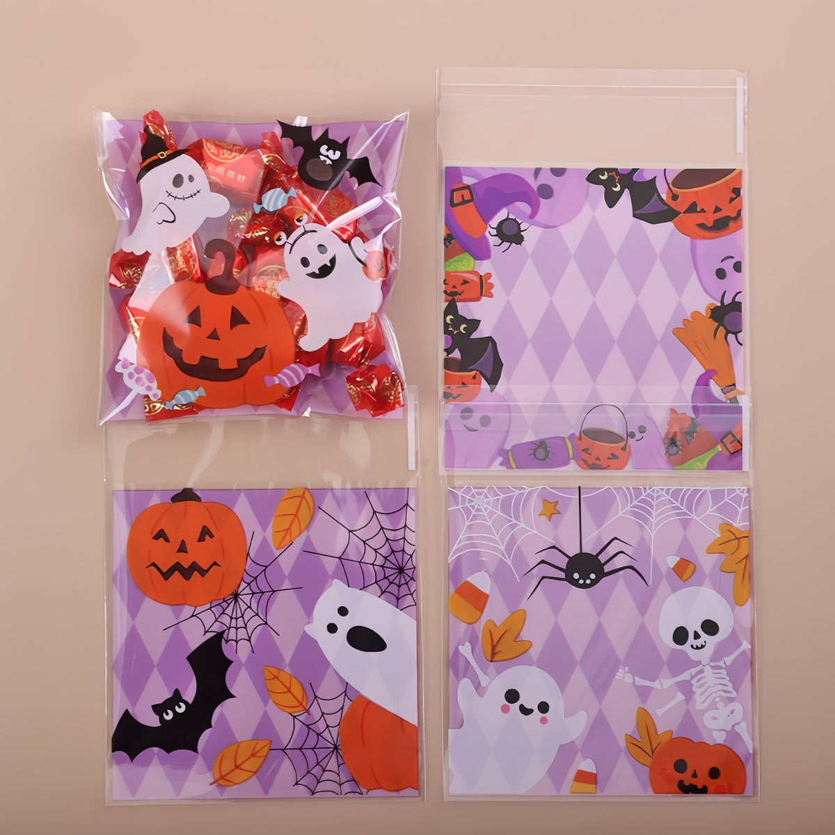 Halloween Cartoon Treat Bags — Ghost Pumpkin mix