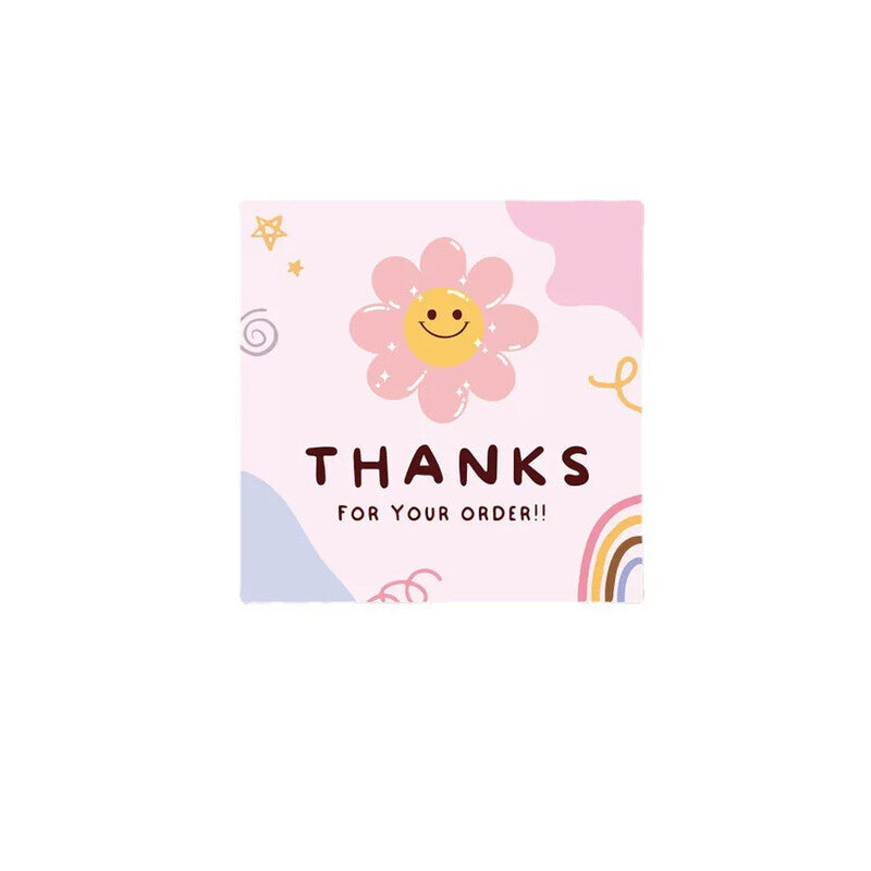Smiling flower mini card — thanks for your order