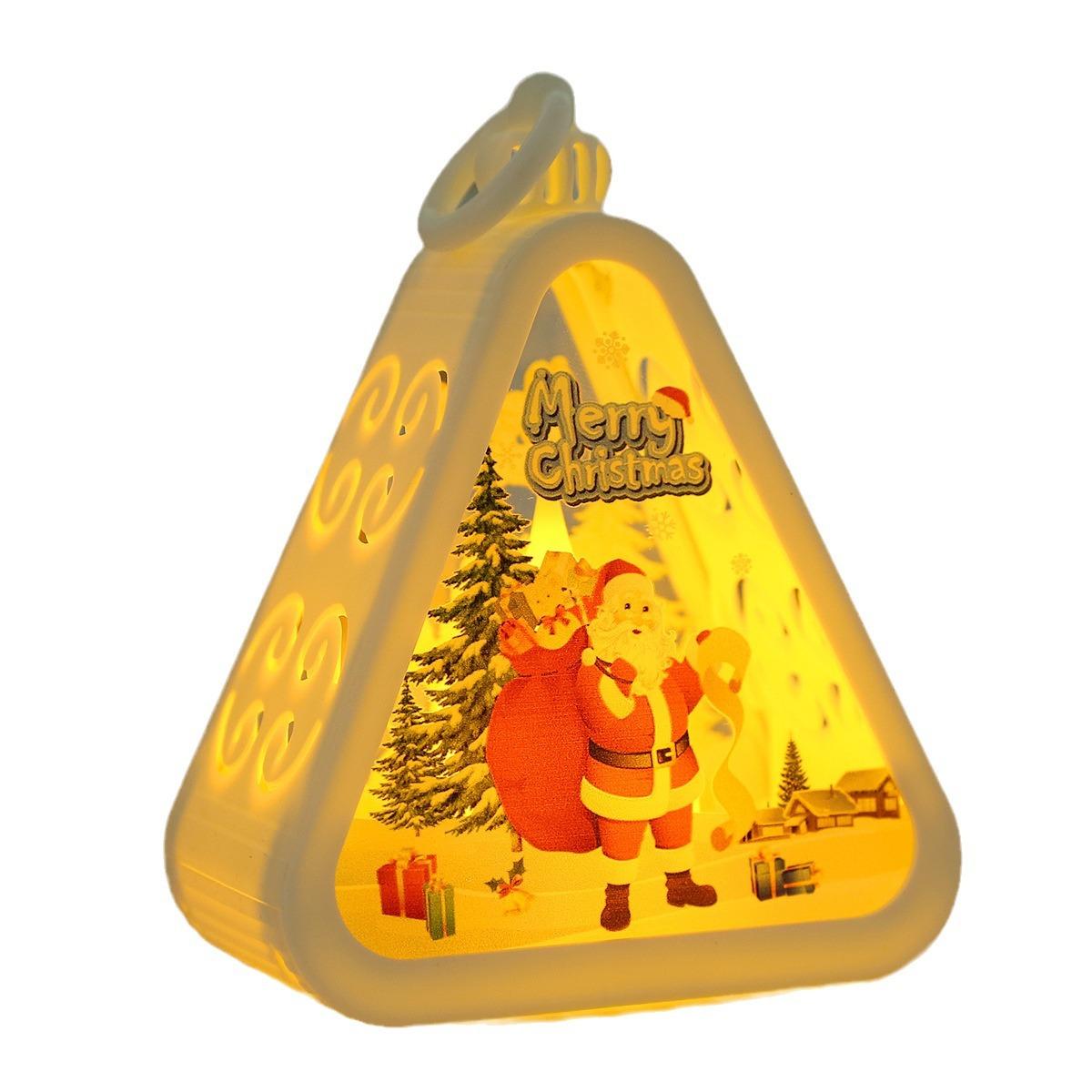 Christmas retro LED lantern — single lit ornament with hanging loop