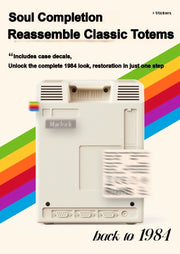 [detail] Maclock retro desk clock — back view with case decals