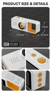 [detail] G22 portable camera — product size and details (72.5 × 27 × 20.5 mm)