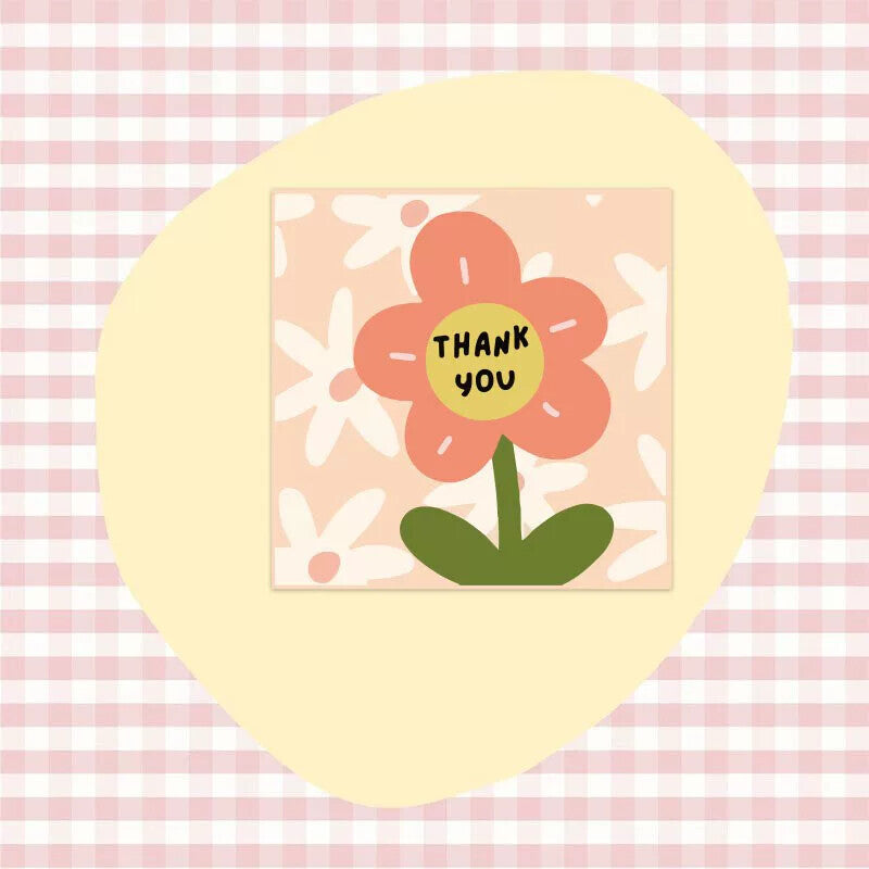 Coral Flower Thanks mini thank-you card design