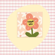 [variant] Coral Flower Thanks mini thank-you card design