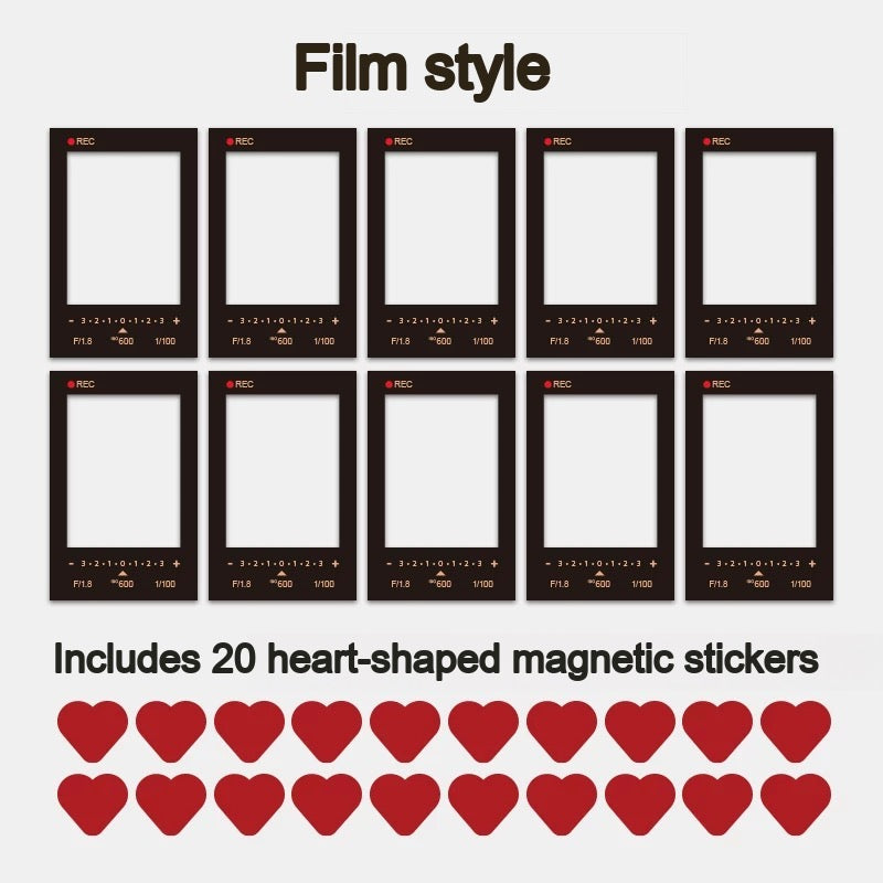ELFINBOOK Film style — 10 frames pack with heart magnets