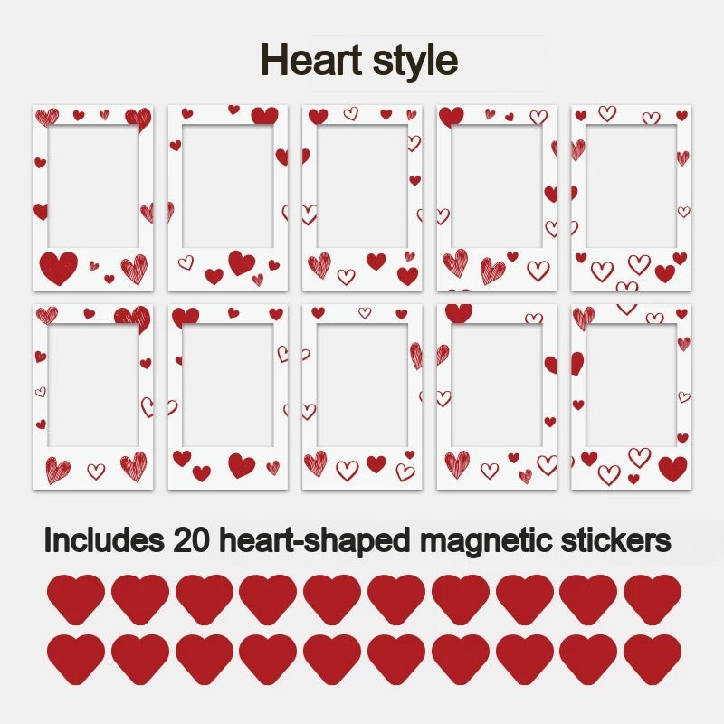 ELFINBOOK Heart style — 10 frames pack with heart magnets